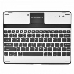 USB Rechargeable Wireless Bluetooth 82-Key Keyboard Aluminum Alloy Case for Apple New iPad