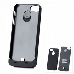 2000mAh Mobile Power Backup Battery + Plastic Case for iPhone 5 - Black