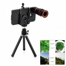 3-in-1 Multifunction 8X Microscope / Wide Angle / Fish Eye Lens for iPhone / Mobile Phone - Black