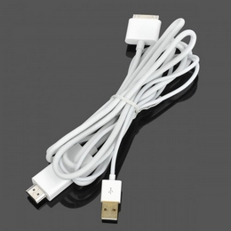 Apple 30-Pin Male to HDMI Male + USB Male Adapter Cable - White (1.8M)