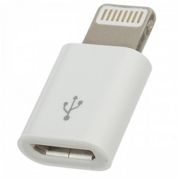 Super Mini 8-Pin Lightning Male to Micro USB Female Adapter for iPhone 5 - White