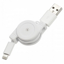 Retractable USB Male to 8-Pin Lightning Male Data / Charging Cable - White (Max. 100cm)