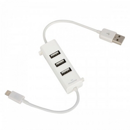 USB 3-Port Hub for iPad Mini / iPhone 5 / Touch 5 / Nano 7 - White