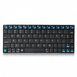 Portable Bluetooth v3.0 80-Key Keyboard for iPhone 5 / iPad - Black + Blue