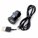 USB Car Charger w/ Lightning Data & Charging Cable Set for iPhone 5 - Black