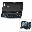 Thickening Slide-out Standing Bluetooth V3.0 51-Key Keyboard Hard Case for iPhone 5 - Black + Silver