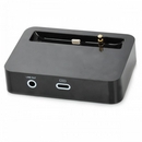 Lightning 8-Pin Female to Male Data Sync / Charging Dock Station + 3.5mm Jack for iPhone 5 - Black