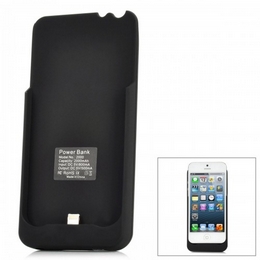 External 2000mAh Li-ion Battery Back Case for iPhone 5 - Black