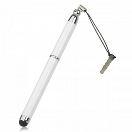 Stylish Stylus Pen w/ 3.5mm Anti-Dust Plug for iPhone / Capacitive Screen Cell Phones - White