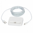 USB to 8pin Lightning Charging Cable + Charging Dock Station for iPhone 5 - White