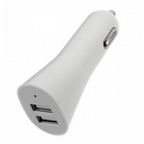 Car Cigarette Powered Charger w/ Dual USB Output for iPhone / iPad / iPod / HTC / Samsung - White