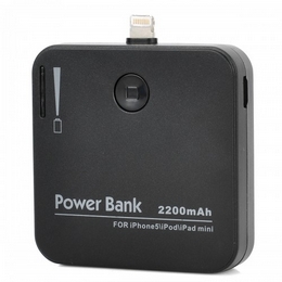 WT-IP5A Portable 8-Pin Lightning 2200mAh Power Bank for iPhone 5 - Black + White