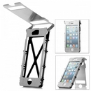 360 Degree Turn -Cover Protective 304 Stainless Steel Case for iPhone 5 - Silver