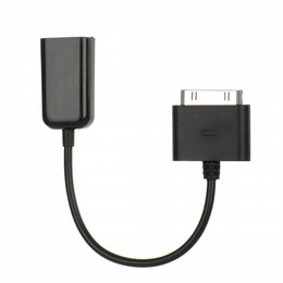 30Pin Male to USB Female OTC Adapter Cable for The New iPad / iPad 2 / iPad - Black (10cm)