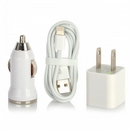 AC Power + Car Charger Adapters + USB to 8-Pin Lightning Cable for iPhone 5 / iPad Mini - White