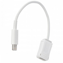 Micro USB Female to 8Pin Male Data & Charging Cable - White (13cm)