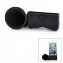 Portable Silicone Horn Style Stand Acoustic Amplifier for iPhone 5 - Black