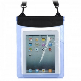 YF320-250-2 Waterproof PVC Bag Case w/ Strap for iPad / iPad2 / The New iPad / iPad 4 - Blue