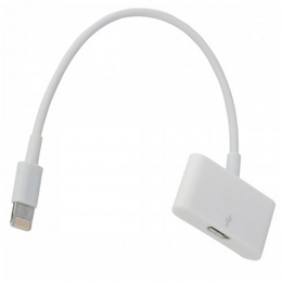 Micro USB Female to 8Pin Male Conversion Cable for iPhone 5 / iPad Mini - White (12cm)