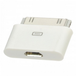 2-in-1 Micro USB 5 Pin Female to 30 Pin / 6 Pin Adapter for iPhone 4S / Samsung P1000 - White