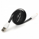 Flat Lightning 8-Pin Male to USB 2.0 Male Data Sync / Charging Cable for iPhone 5 - Black (100cm)