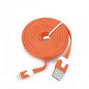 Lightning 8-Pin Male to USB Male Data Charging Flat Cable for iPhone 5 / iPad Mini - Orange (4m)