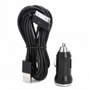 Car Charger w/ 30-Pin USB Cable for iPhone / iPod Touch / iPad - Black (DC 12~24V)