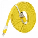 USB to 8 Pin Lightning Flat Charging + Data Cable for iPhone 5 / iPad Mini - Yellow (200cm)